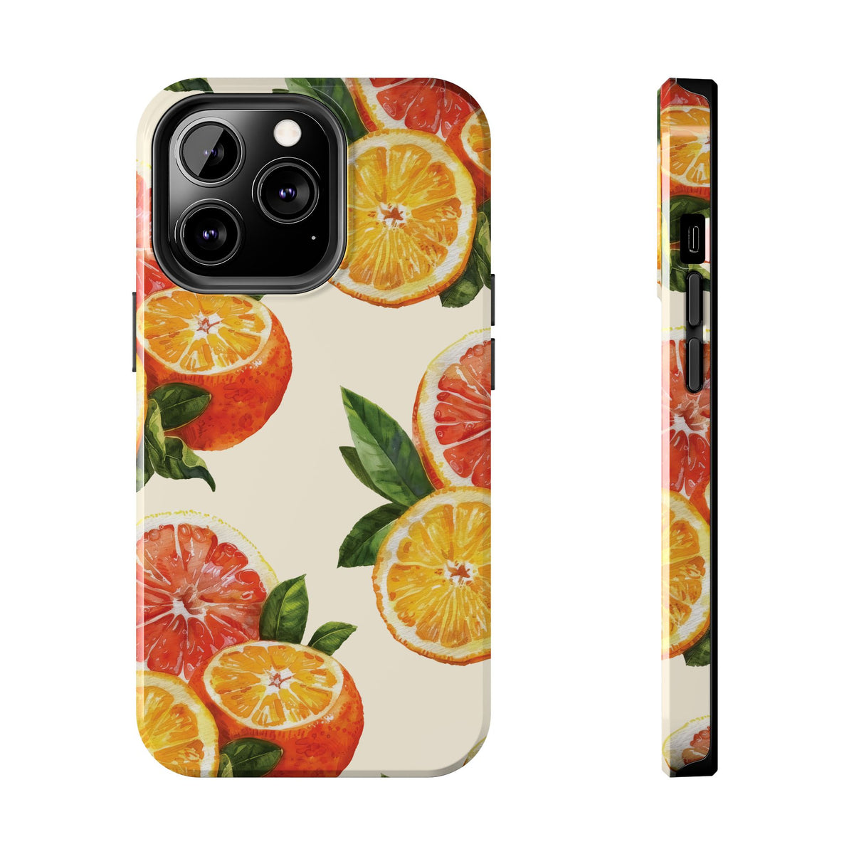 Citrus Squeeze Tough Phone Case — Watercolor Orange & Grapefruit Protective Cover