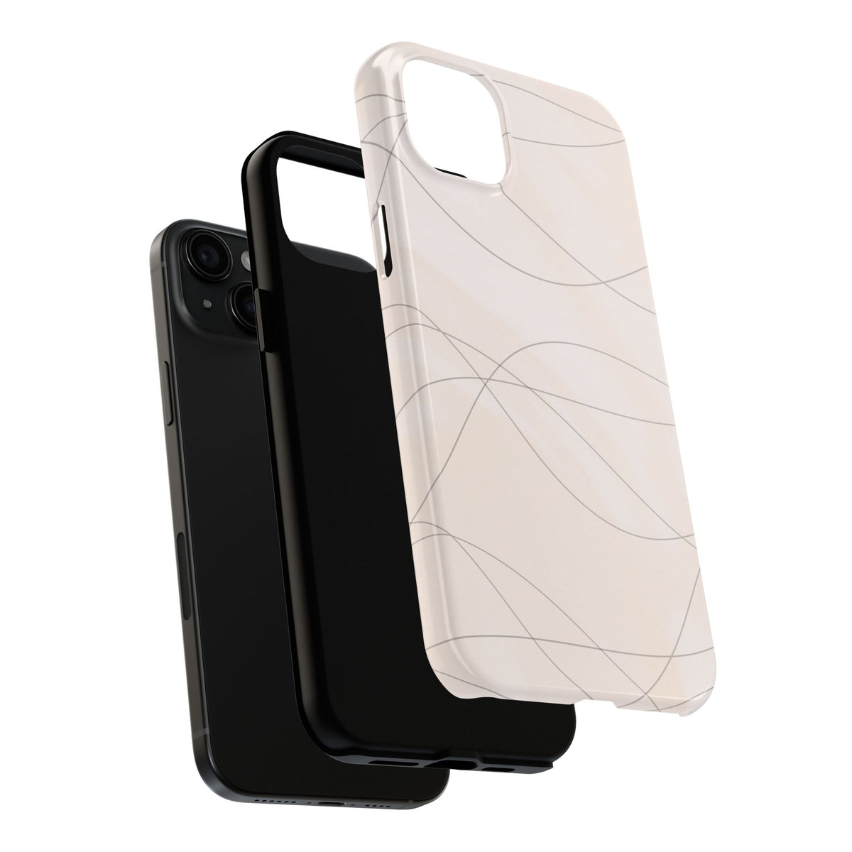 Minimal Beige Wave Tough Phone Case — Protective Slim Phone Case