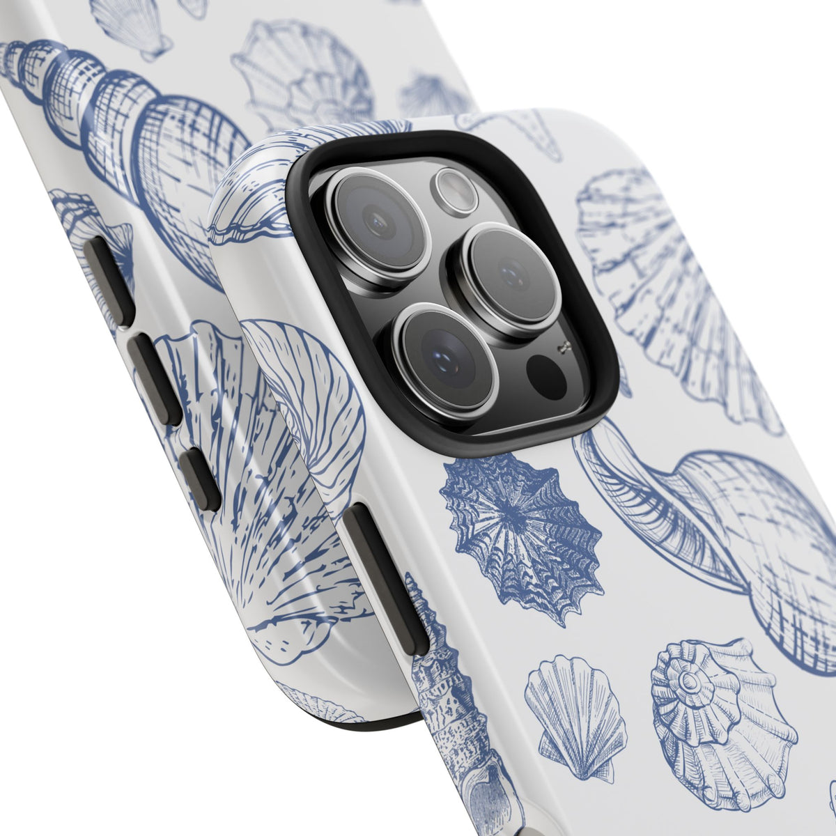 Seaside Sketch Tough Phone Case – Blue Shells & Starfish Protective Cover