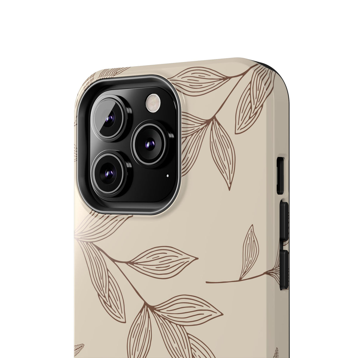 Tough Phone Case — Neutral Botanical Leaf Design (Protective Floral iPhone Case)