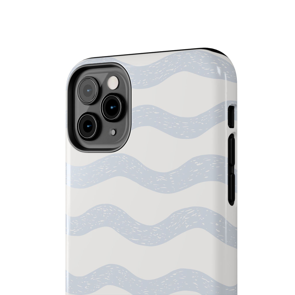 Tough Phone Case – Subtle Blue Wavy Stripes, Durable Protective Cover