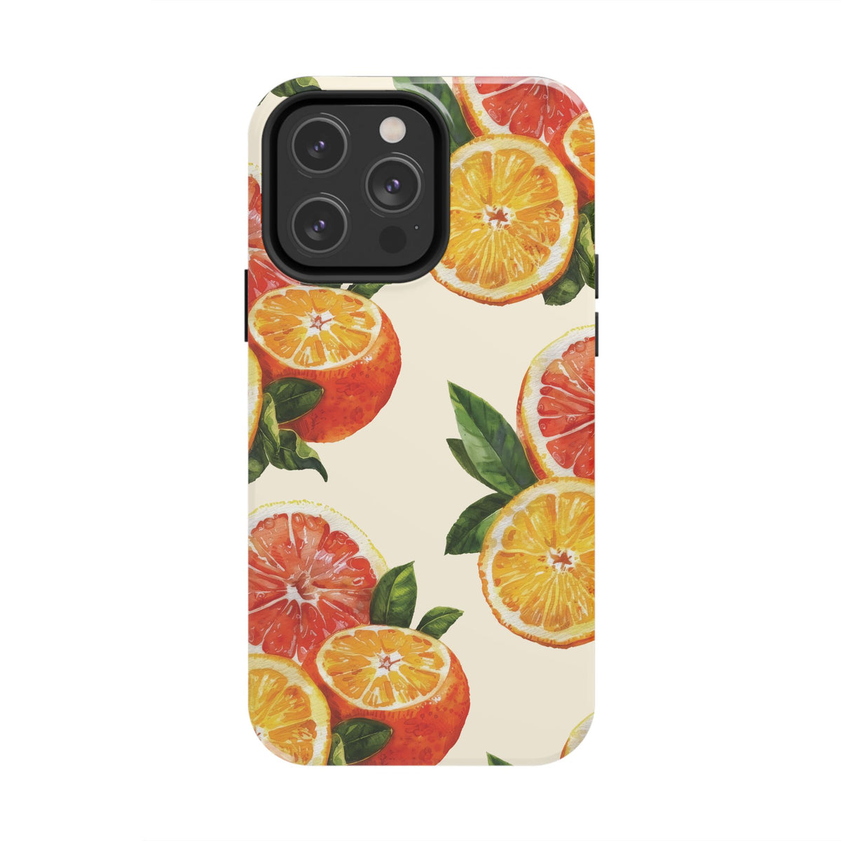 Citrus Squeeze Tough Phone Case — Watercolor Orange & Grapefruit Protective Cover