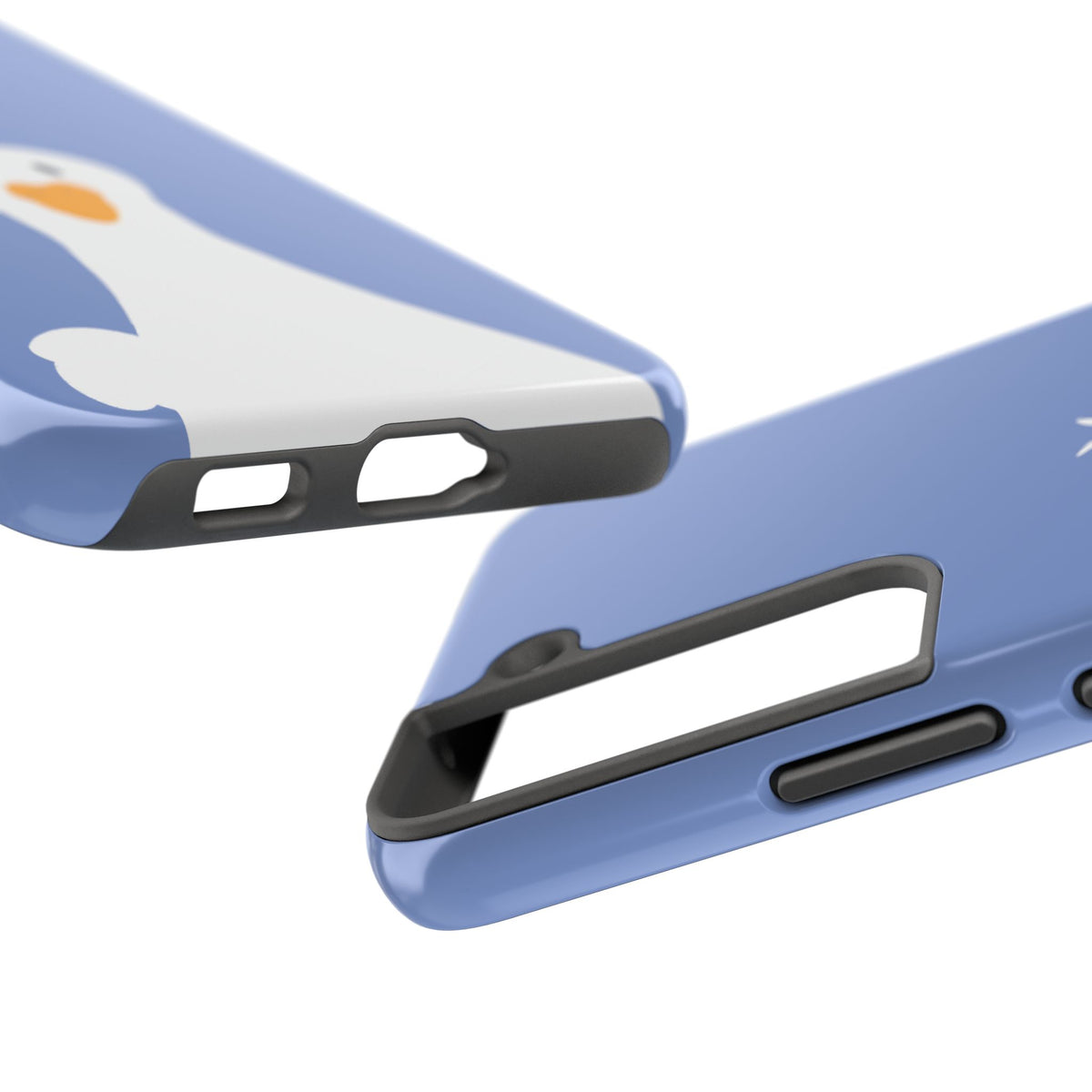Goofy Goose Tough Phone Case — Cute Minimalist Duck Design on Blue