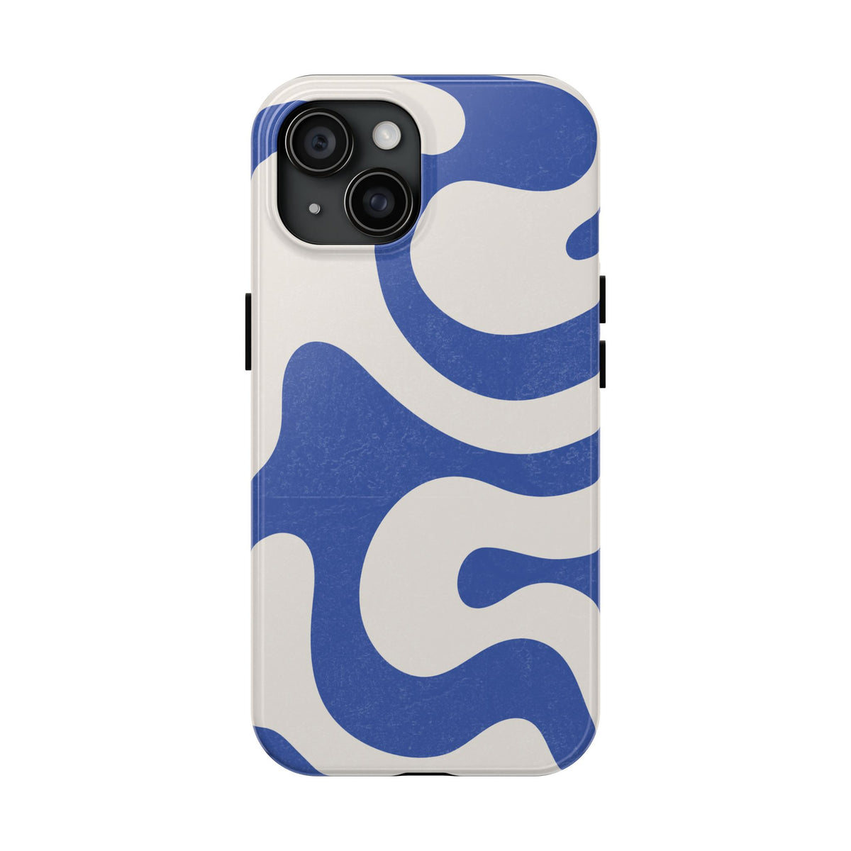 Blue Retro Swirl Tough Phone Case — Durable Abstract Pattern
