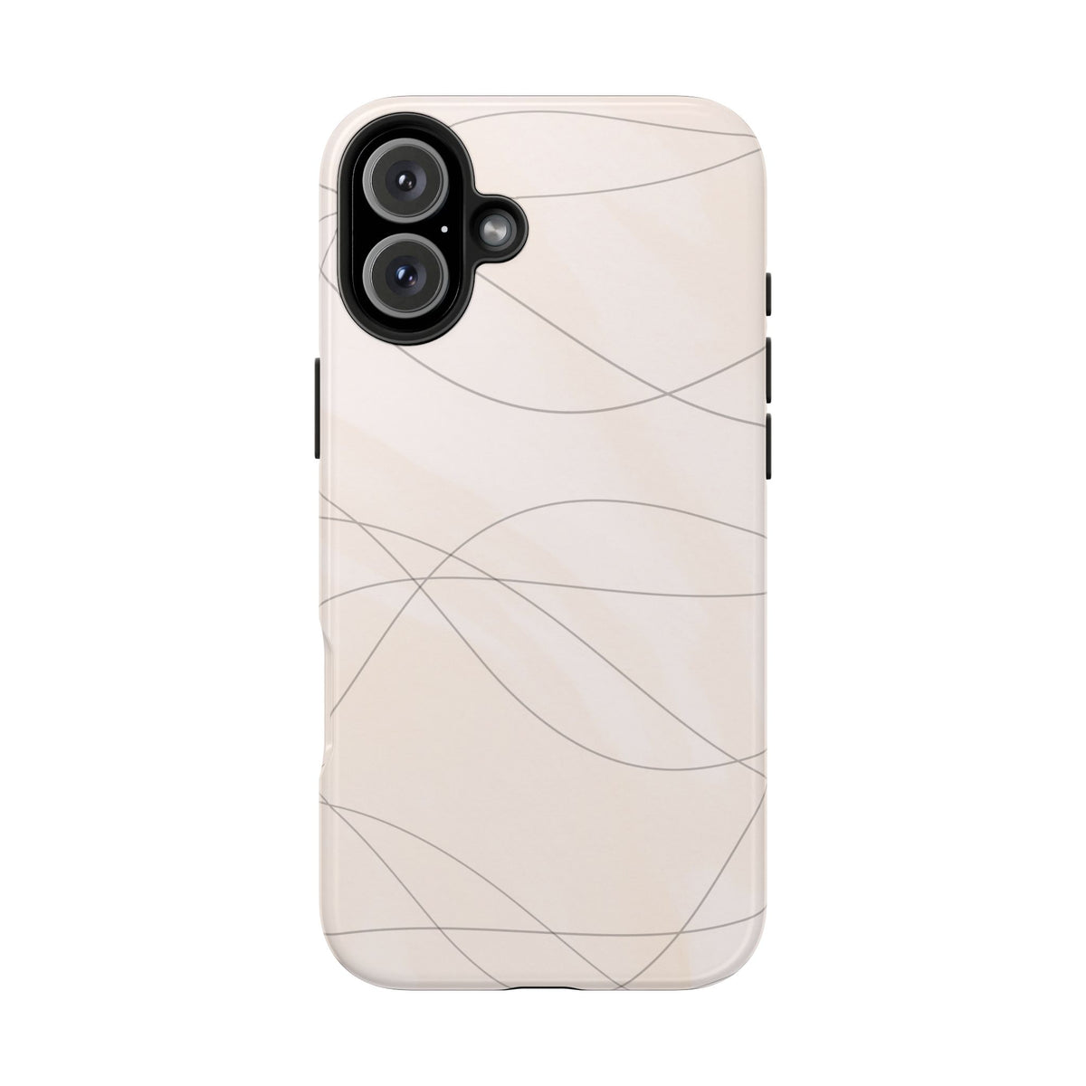 Minimal Beige Wave Tough Phone Case — Protective Slim Phone Case