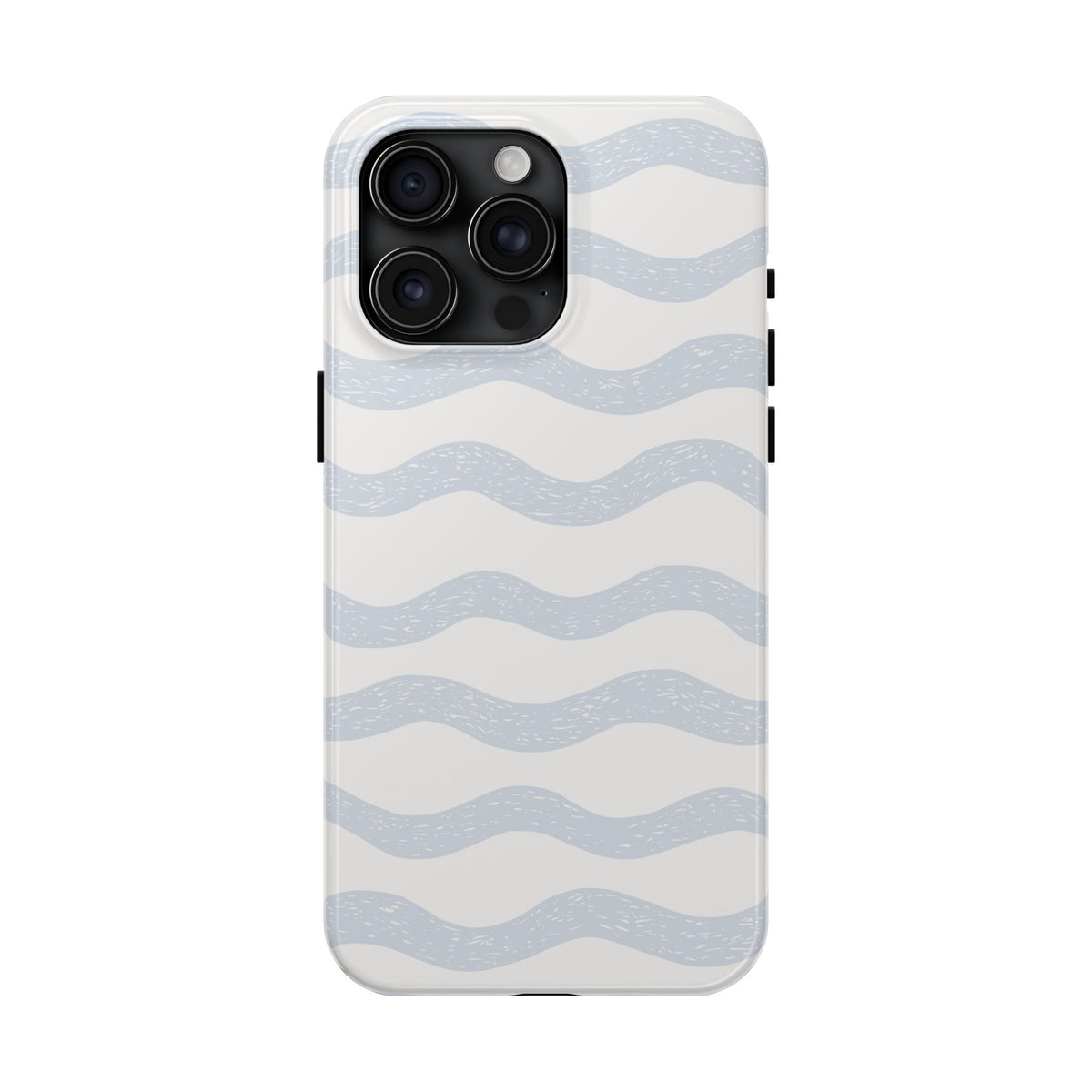 Tough Phone Case – Subtle Blue Wavy Stripes, Durable Protective Cover