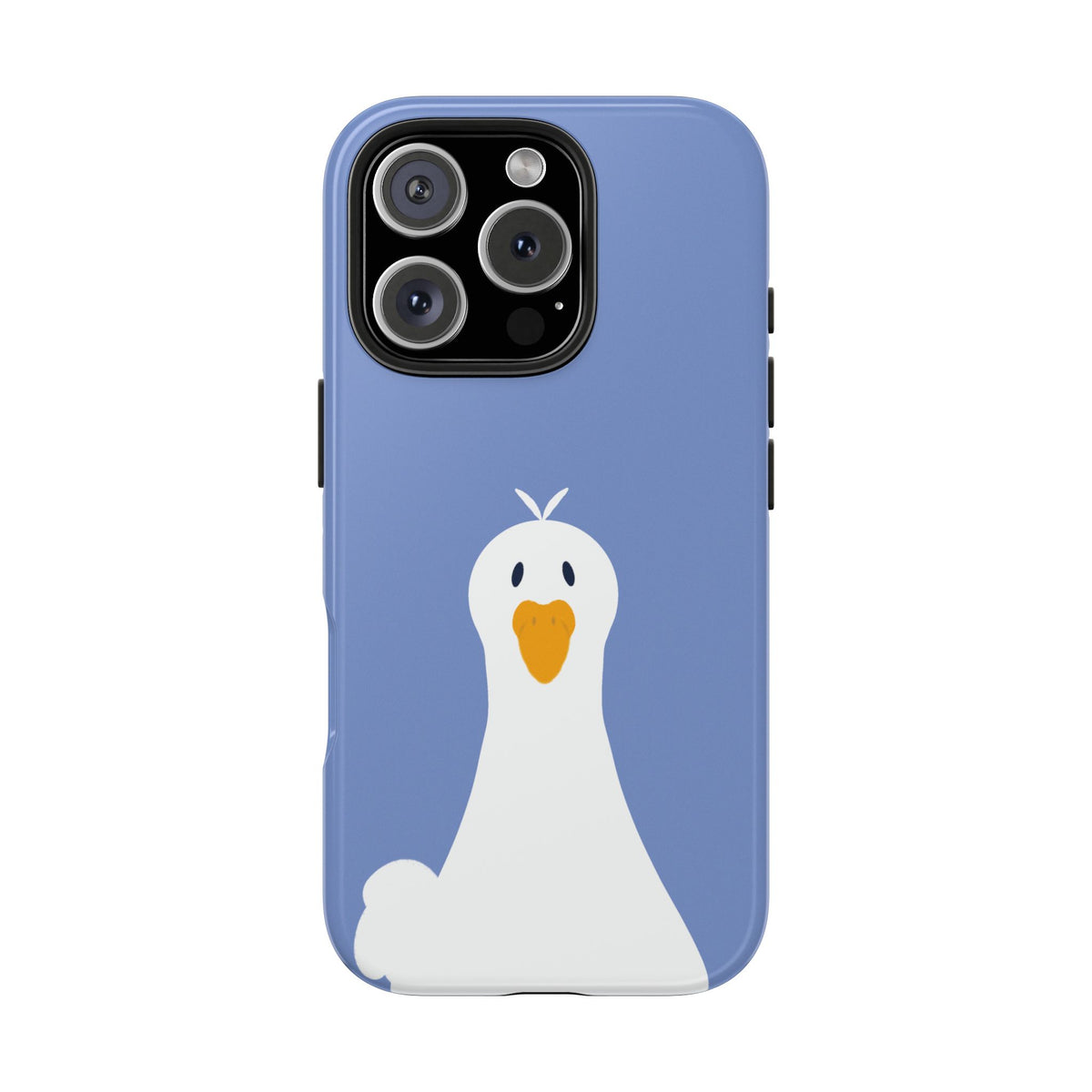 Goofy Goose Tough Phone Case — Cute Minimalist Duck Design on Blue