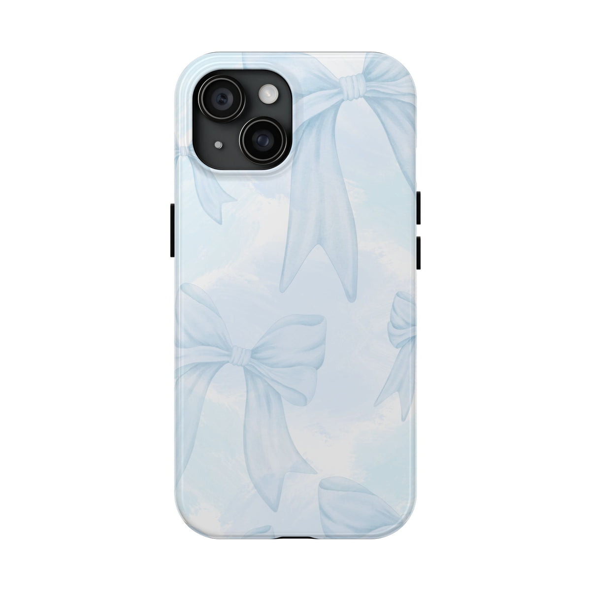 Pale Blue Bow Pattern Tough Phone Case