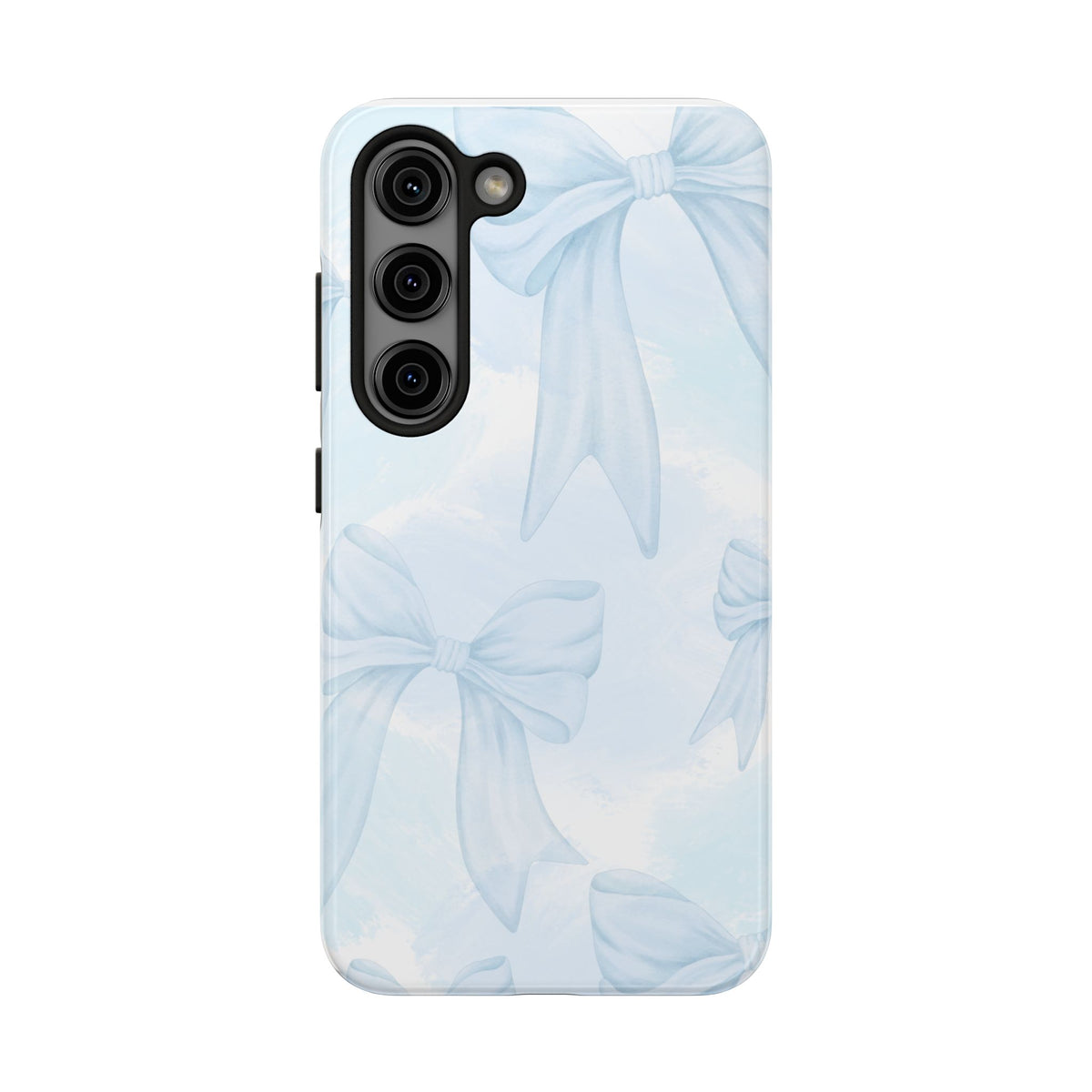 Pale Blue Bow Pattern Tough Phone Case
