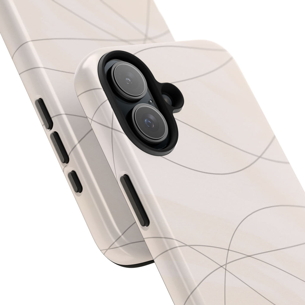 Minimal Beige Wave Tough Phone Case — Protective Slim Phone Case