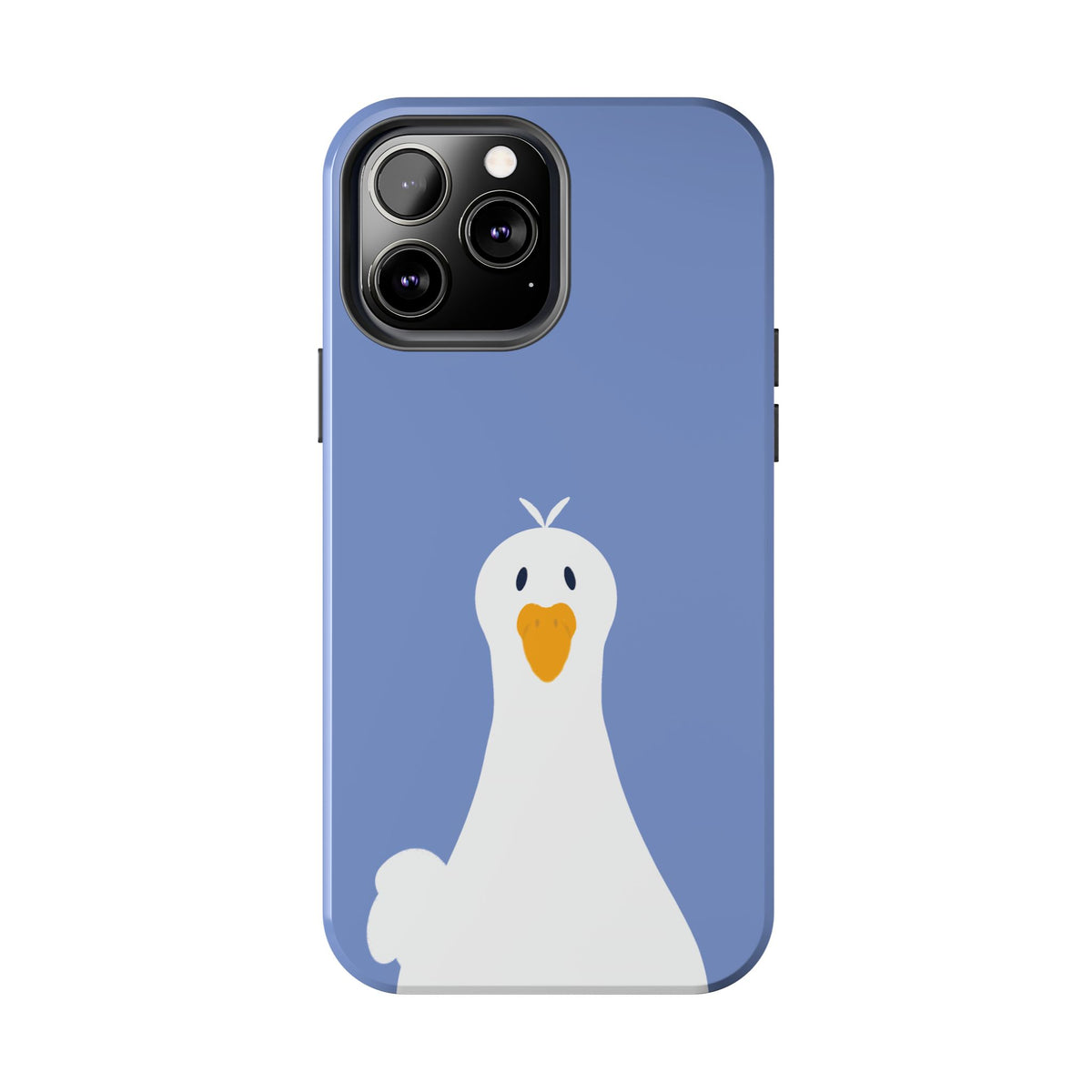 Goofy Goose Tough Phone Case — Cute Minimalist Duck Design on Blue