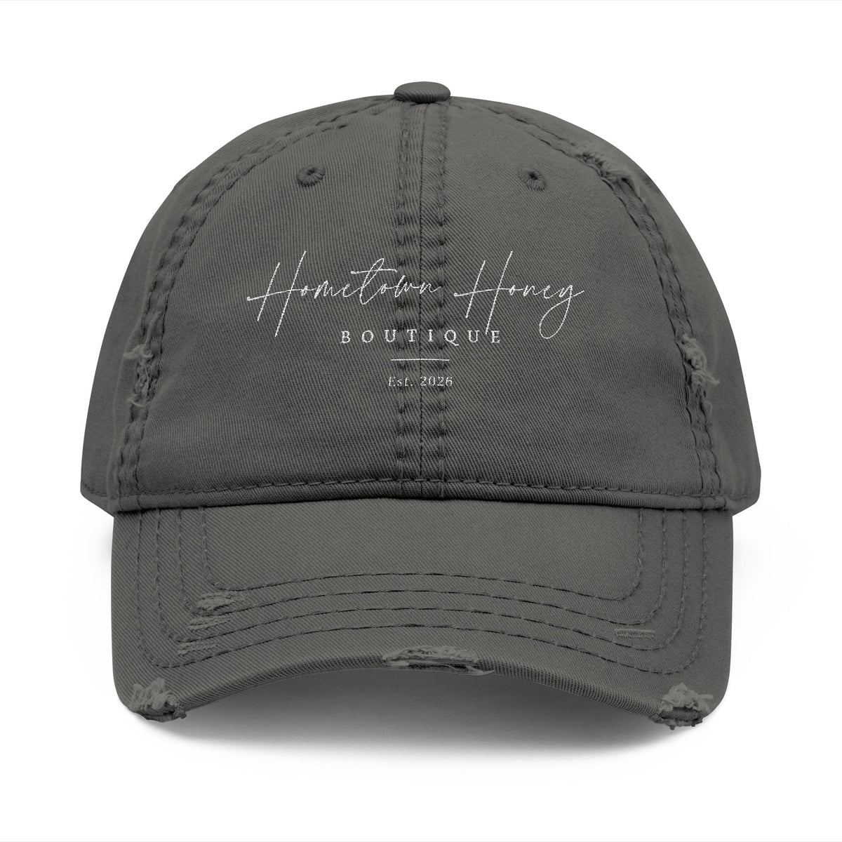 Embroidered Hometown Honey distressed hat