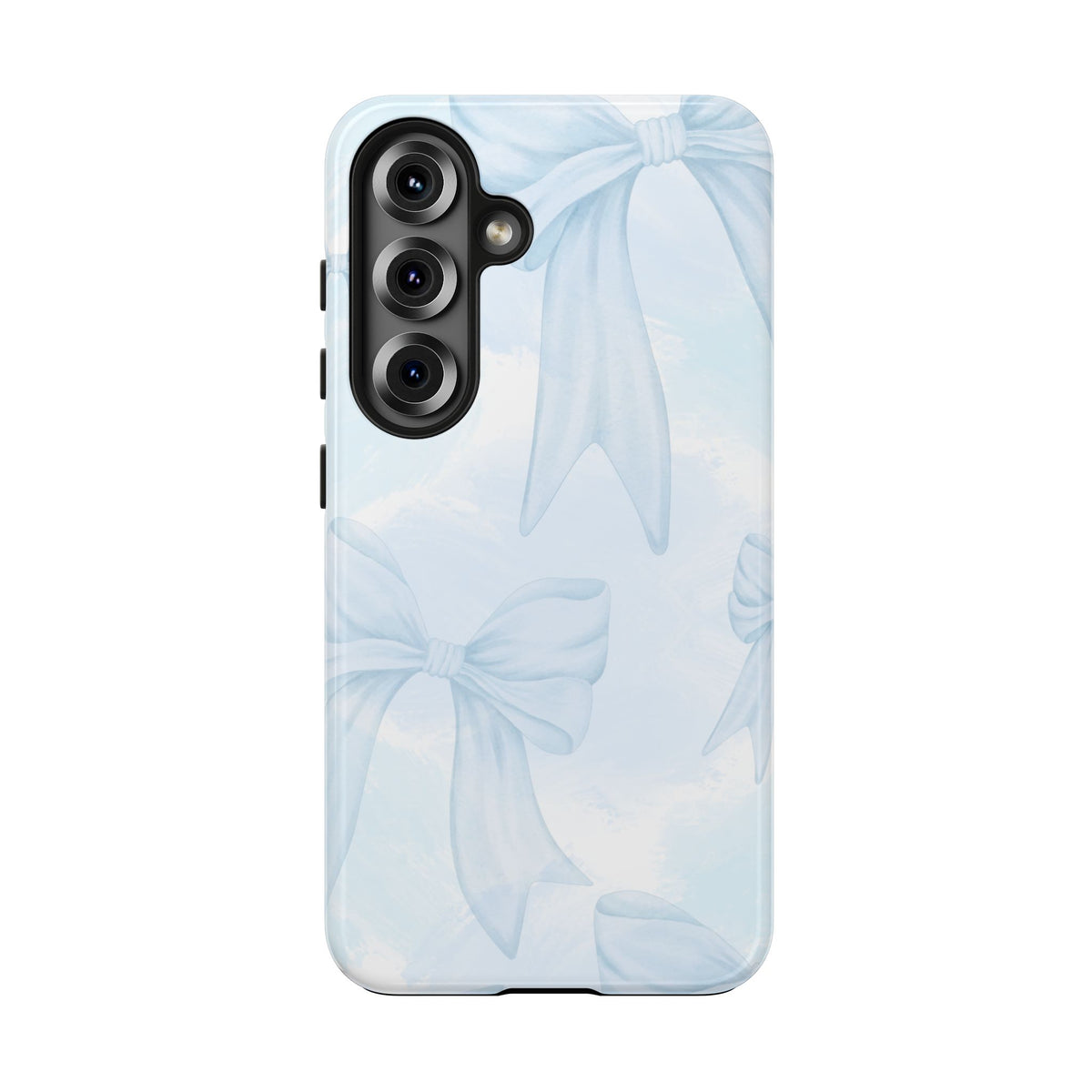 Pale Blue Bow Pattern Tough Phone Case