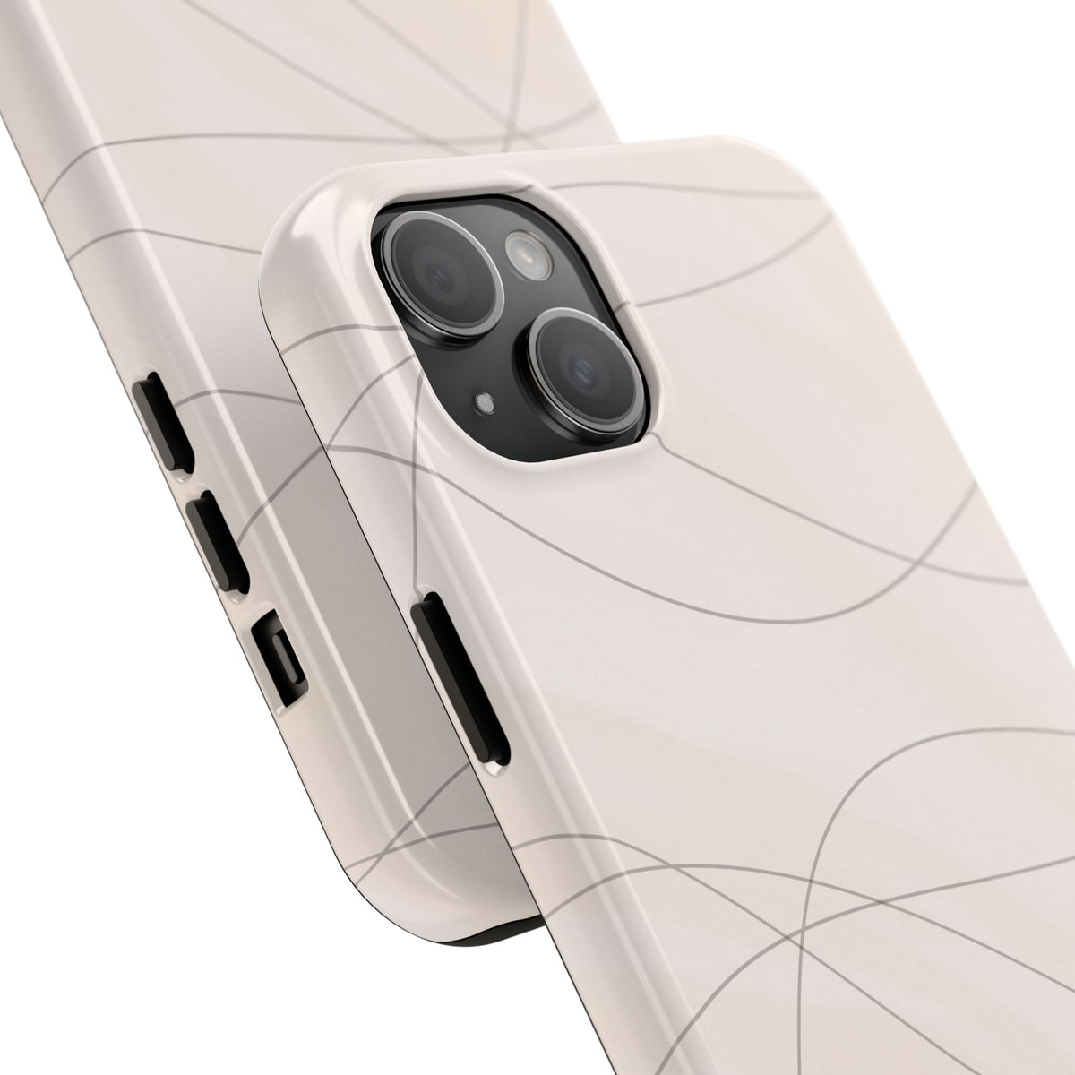 Minimal Beige Wave Tough Phone Case — Protective Slim Phone Case