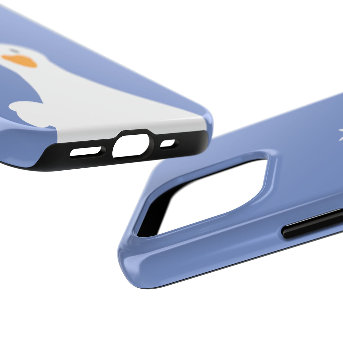 Goofy Goose Tough Phone Case — Cute Minimalist Duck Design on Blue