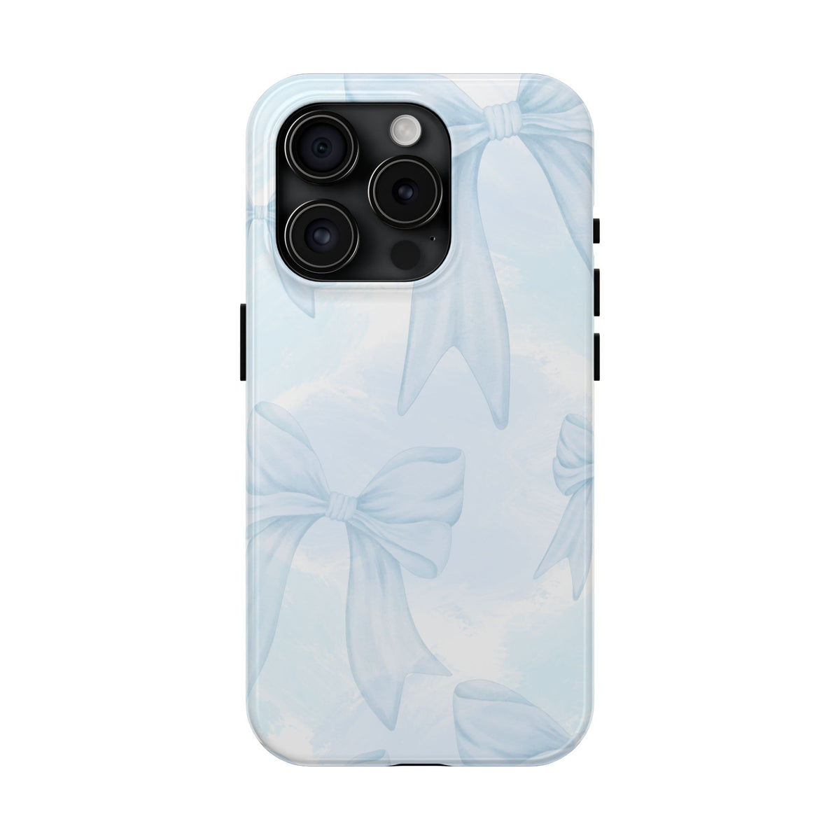 Pale Blue Bow Pattern Tough Phone Case