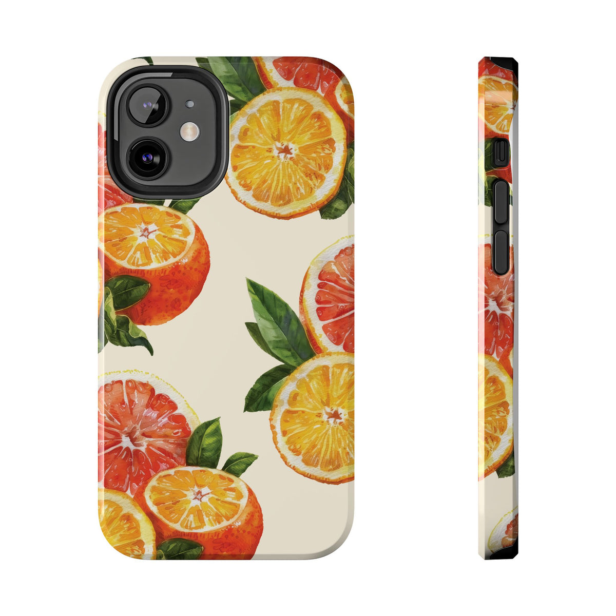 Citrus Squeeze Tough Phone Case — Watercolor Orange & Grapefruit Protective Cover
