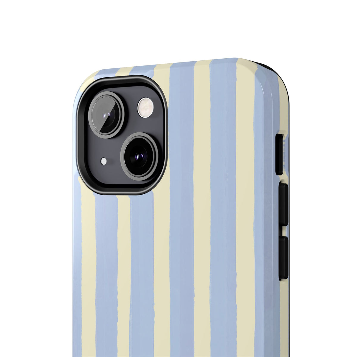 Pastel Stripe Tough Phone Case — Blue & Cream Protective Cover