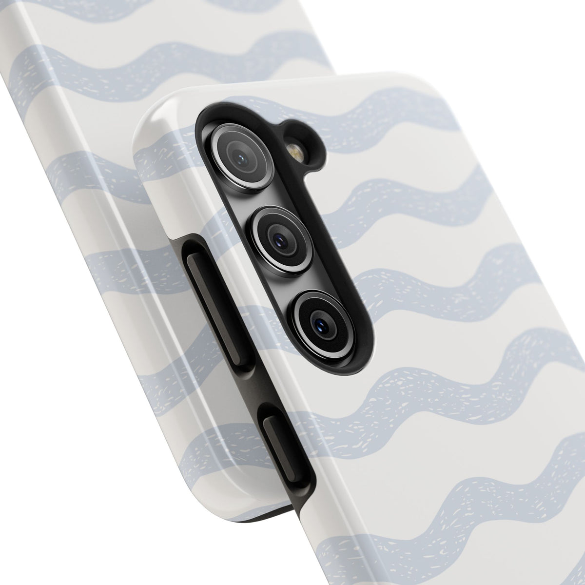Tough Phone Case – Subtle Blue Wavy Stripes, Durable Protective Cover