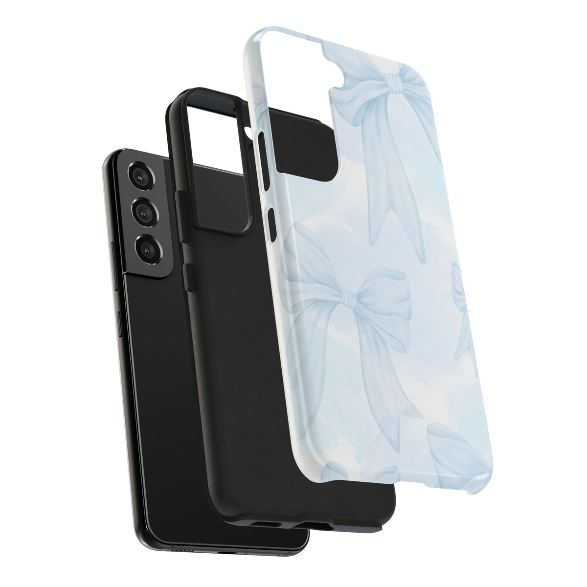 Pale Blue Bow Pattern Tough Phone Case