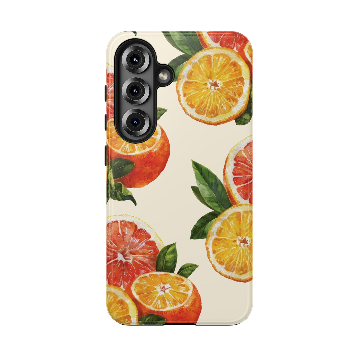 Citrus Squeeze Tough Phone Case — Watercolor Orange & Grapefruit Protective Cover