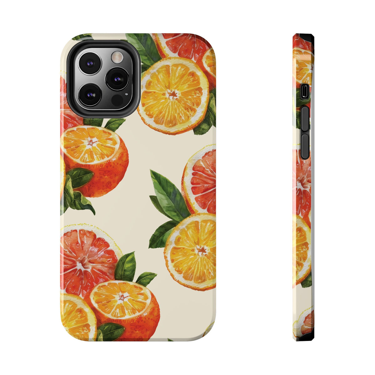 Citrus Squeeze Tough Phone Case — Watercolor Orange & Grapefruit Protective Cover