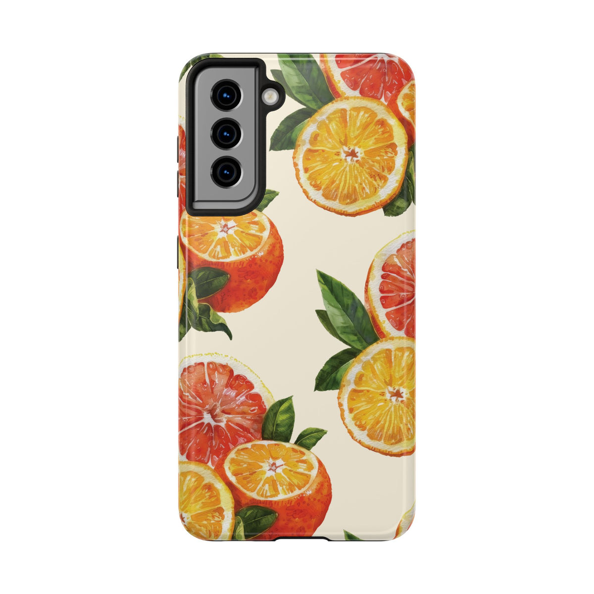 Citrus Squeeze Tough Phone Case — Watercolor Orange & Grapefruit Protective Cover
