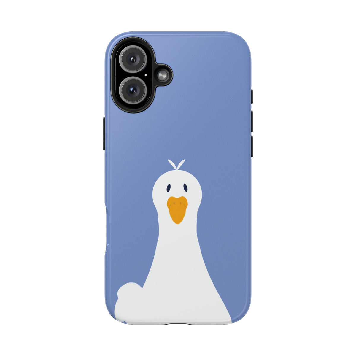 Goofy Goose Tough Phone Case — Cute Minimalist Duck Design on Blue