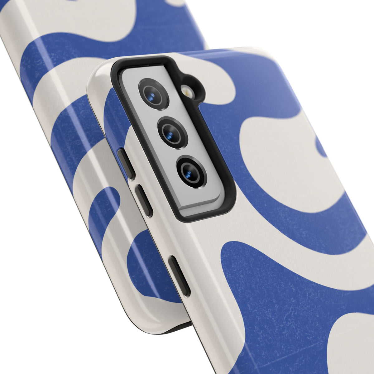 Blue Retro Swirl Tough Phone Case — Durable Abstract Pattern