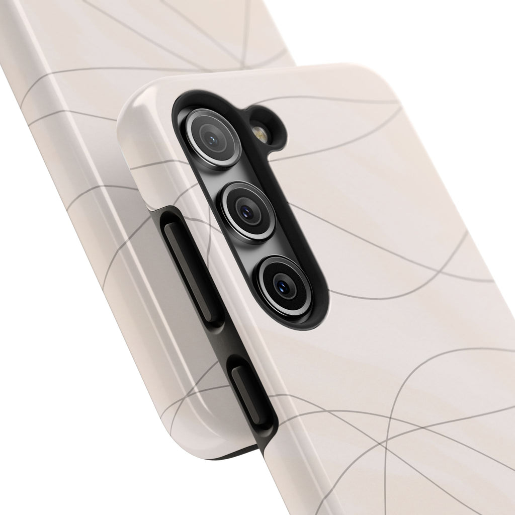 Minimal Beige Wave Tough Phone Case — Protective Slim Phone Case
