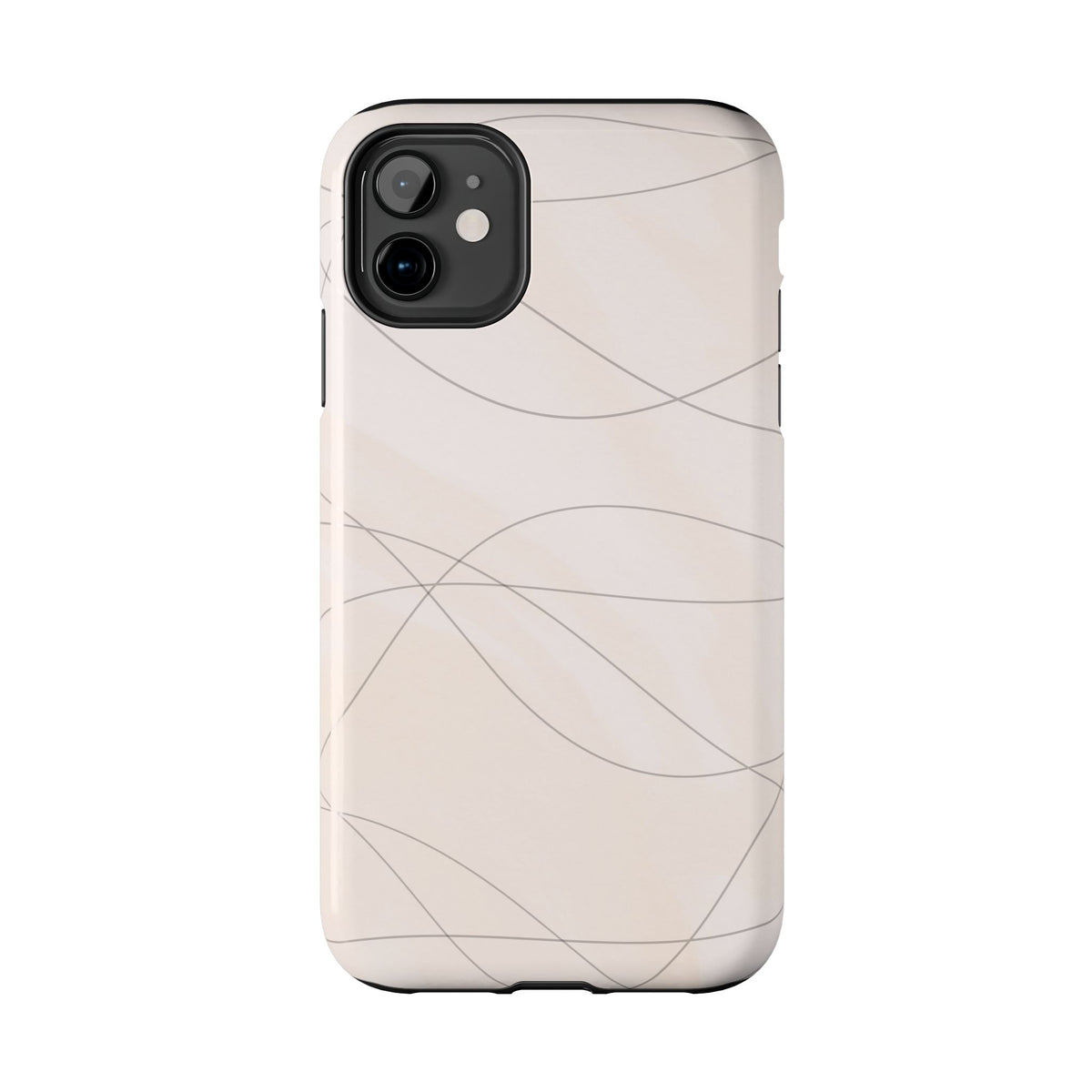 Minimal Beige Wave Tough Phone Case — Protective Slim Phone Case