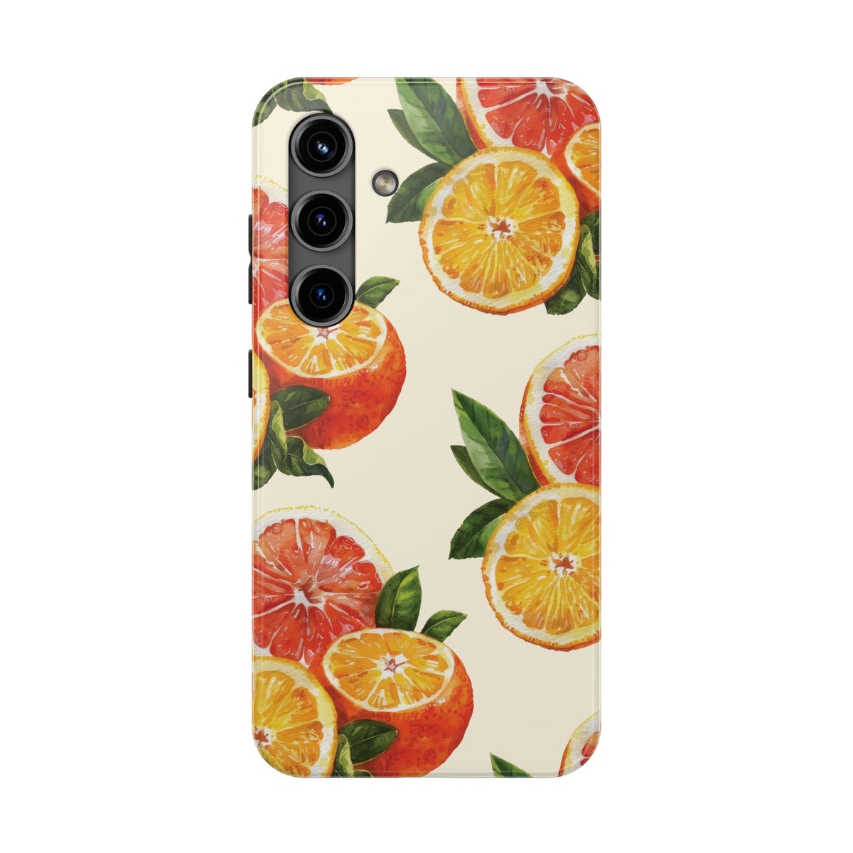 Citrus Squeeze Tough Phone Case — Watercolor Orange & Grapefruit Protective Cover