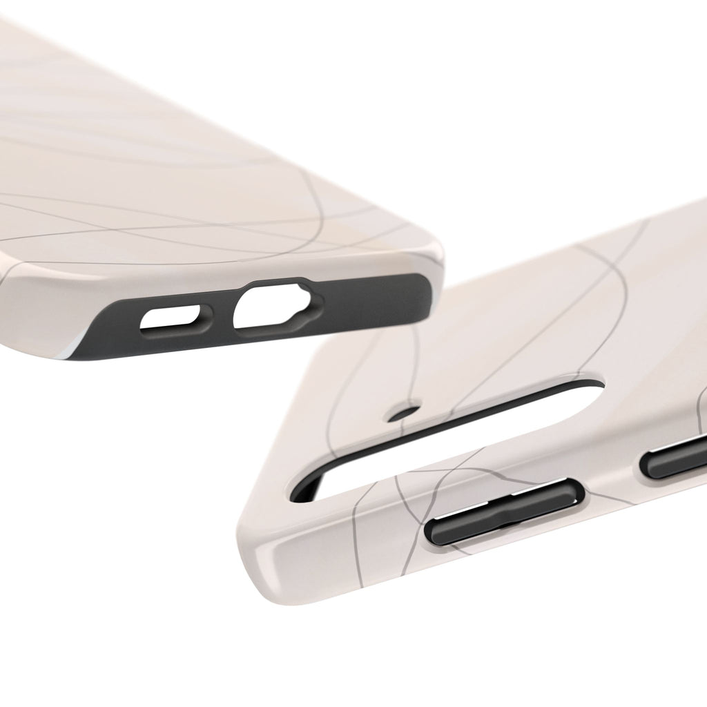 Minimal Beige Wave Tough Phone Case — Protective Slim Phone Case