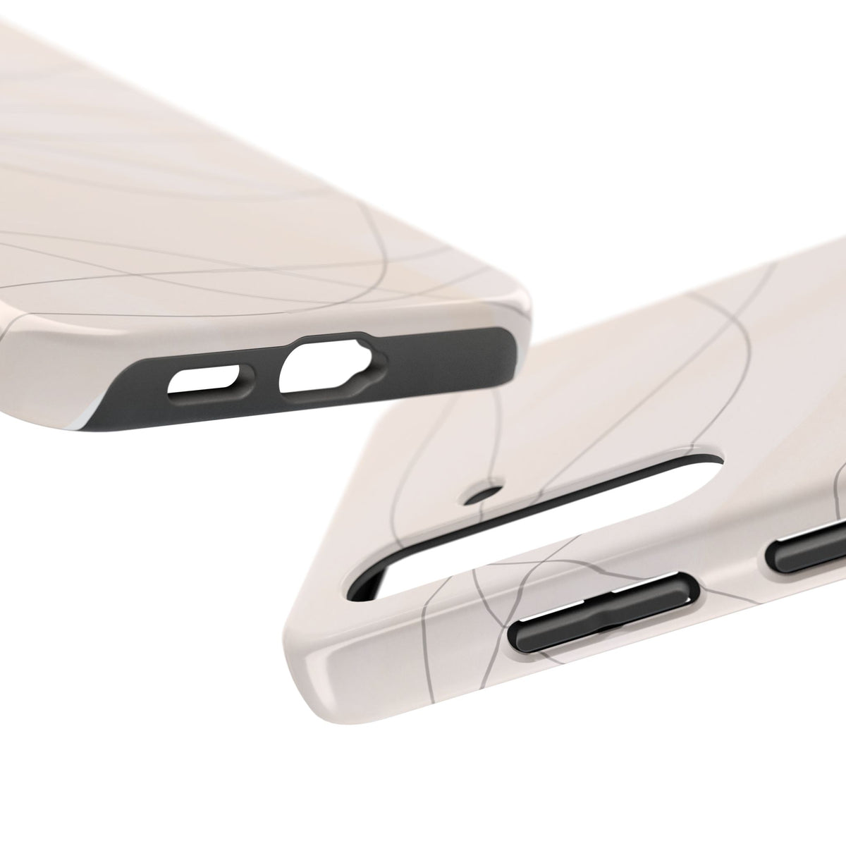 Minimal Beige Wave Tough Phone Case — Protective Slim Phone Case