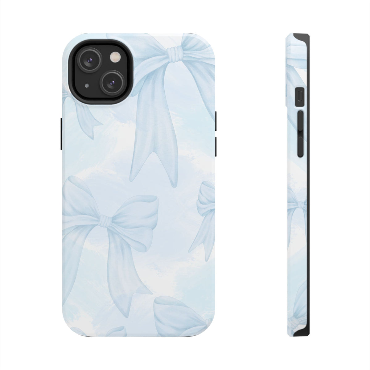 Pale Blue Bow Pattern Tough Phone Case