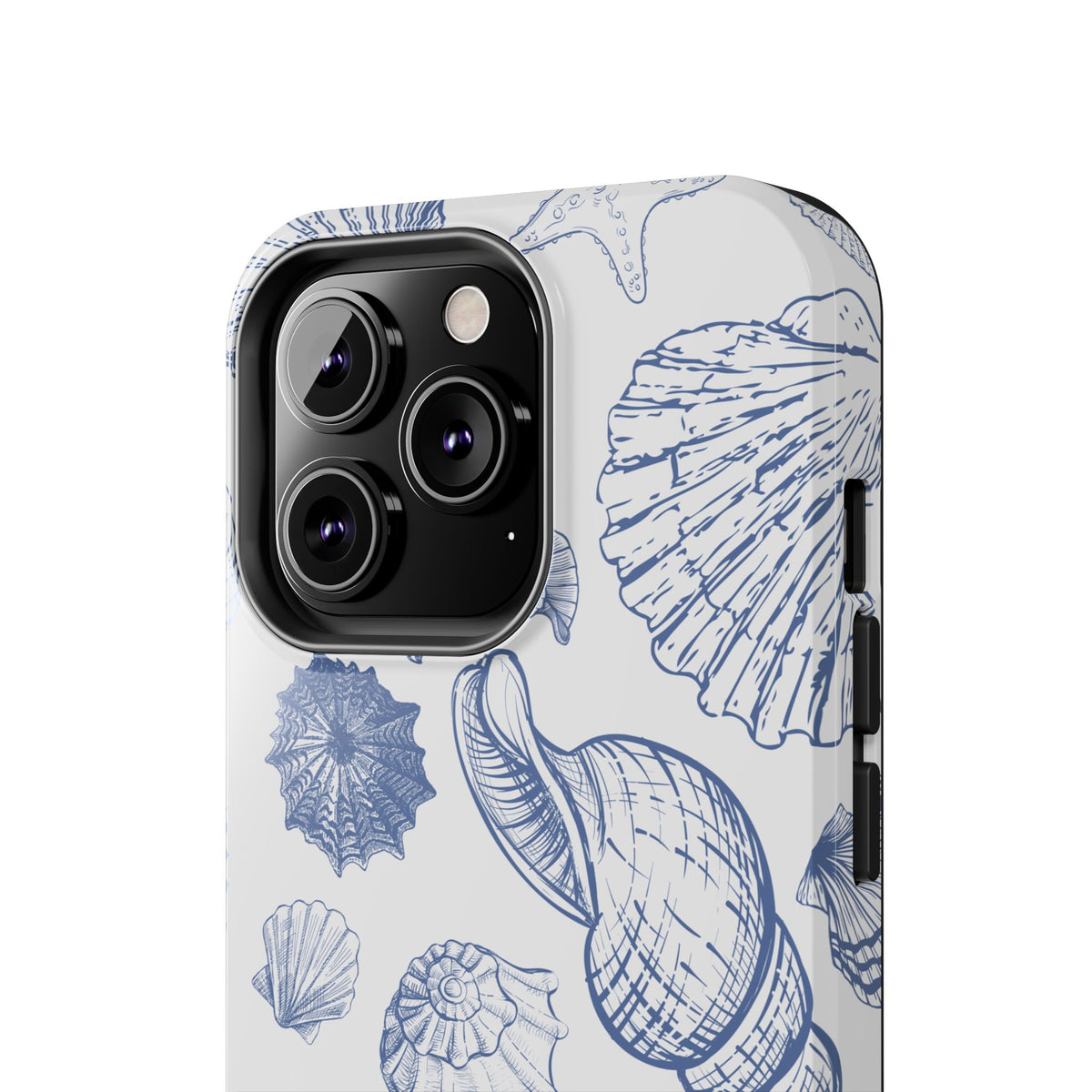 Seaside Sketch Tough Phone Case – Blue Shells & Starfish Protective Cover