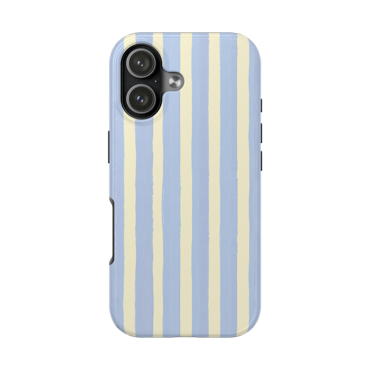 Pastel Stripe Tough Phone Case — Blue & Cream Protective Cover