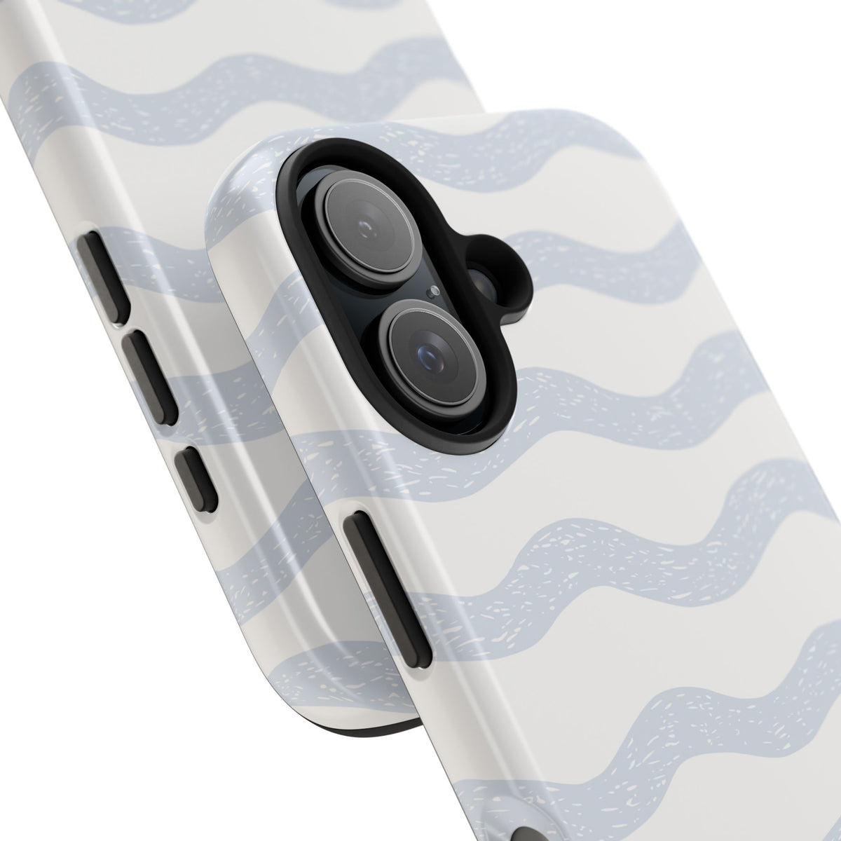 Tough Phone Case – Subtle Blue Wavy Stripes, Durable Protective Cover