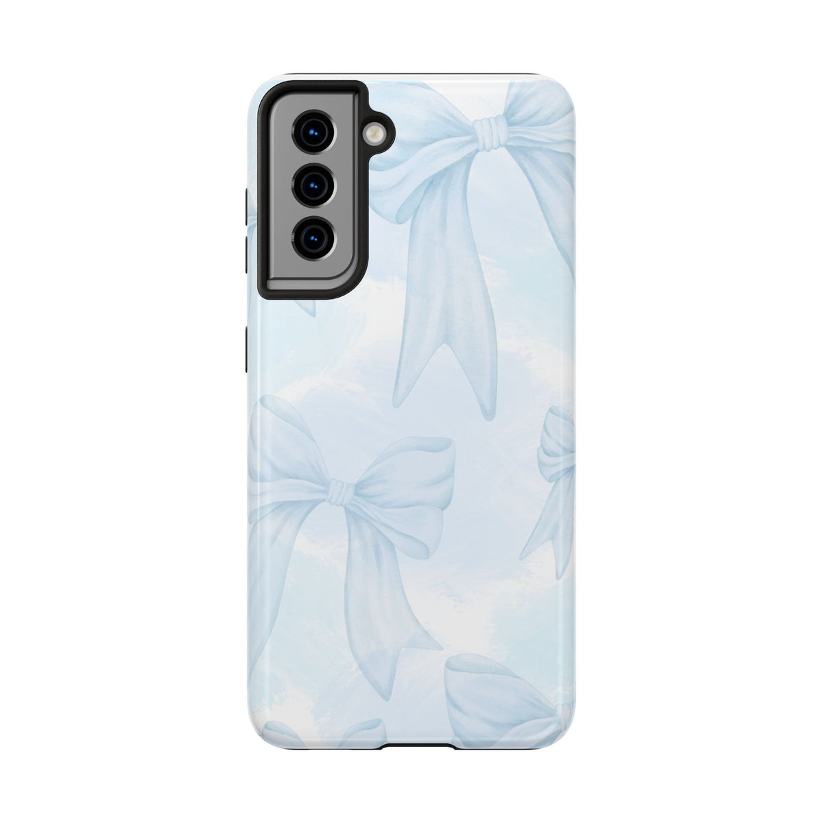 Pale Blue Bow Pattern Tough Phone Case