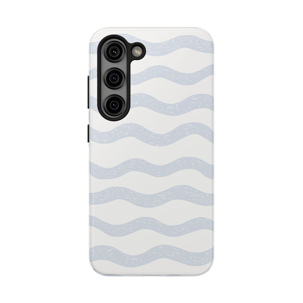 Tough Phone Case – Subtle Blue Wavy Stripes, Durable Protective Cover