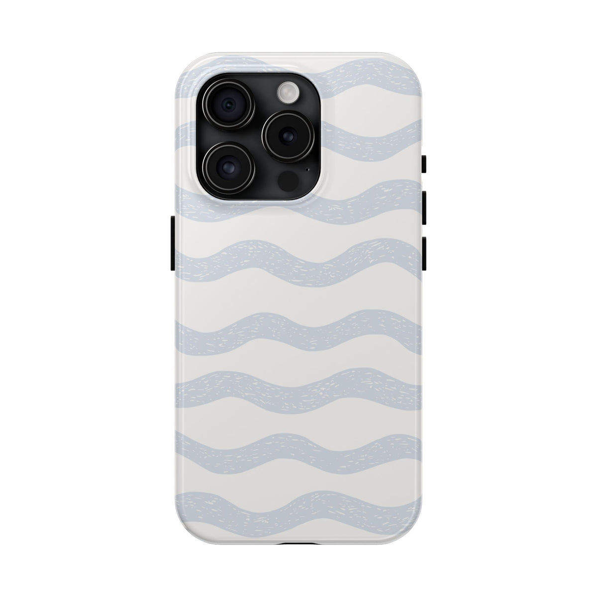 Tough Phone Case – Subtle Blue Wavy Stripes, Durable Protective Cover