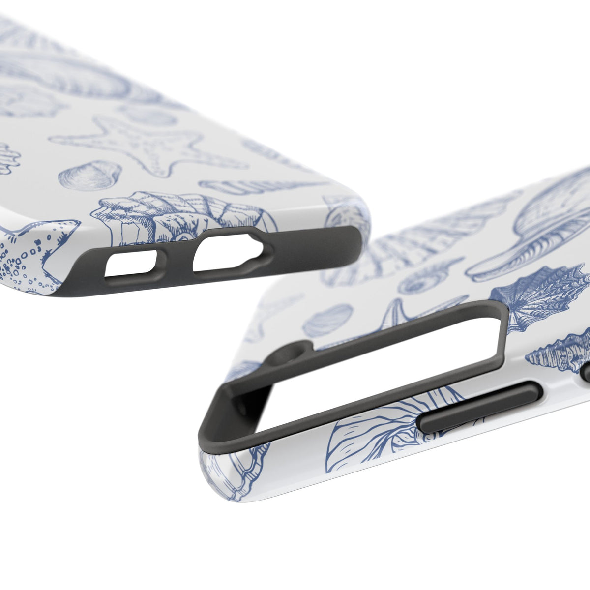 Seaside Sketch Tough Phone Case – Blue Shells & Starfish Protective Cover