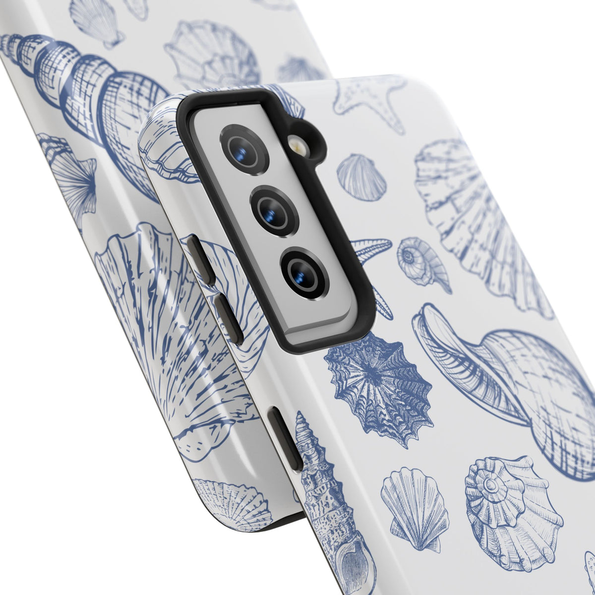 Seaside Sketch Tough Phone Case – Blue Shells & Starfish Protective Cover