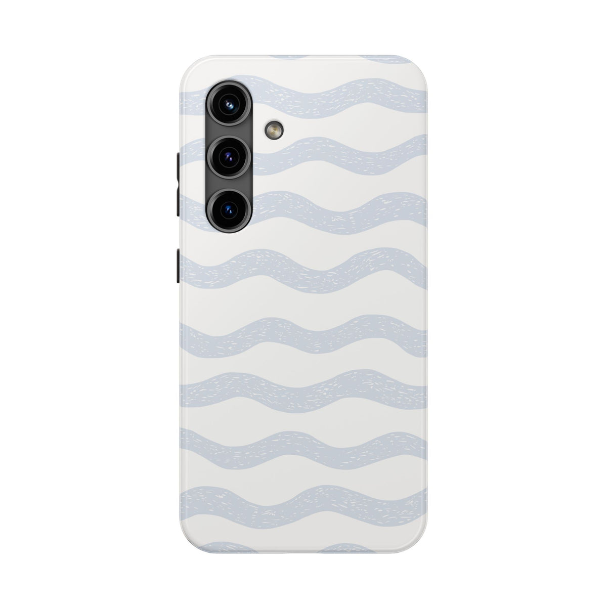 Tough Phone Case – Subtle Blue Wavy Stripes, Durable Protective Cover