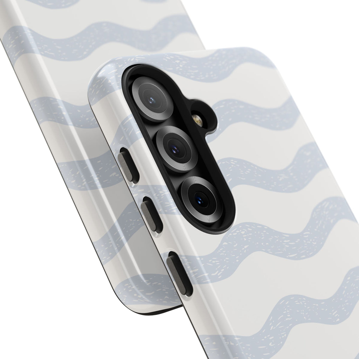 Tough Phone Case – Subtle Blue Wavy Stripes, Durable Protective Cover