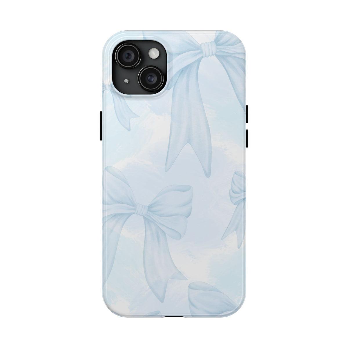Pale Blue Bow Pattern Tough Phone Case