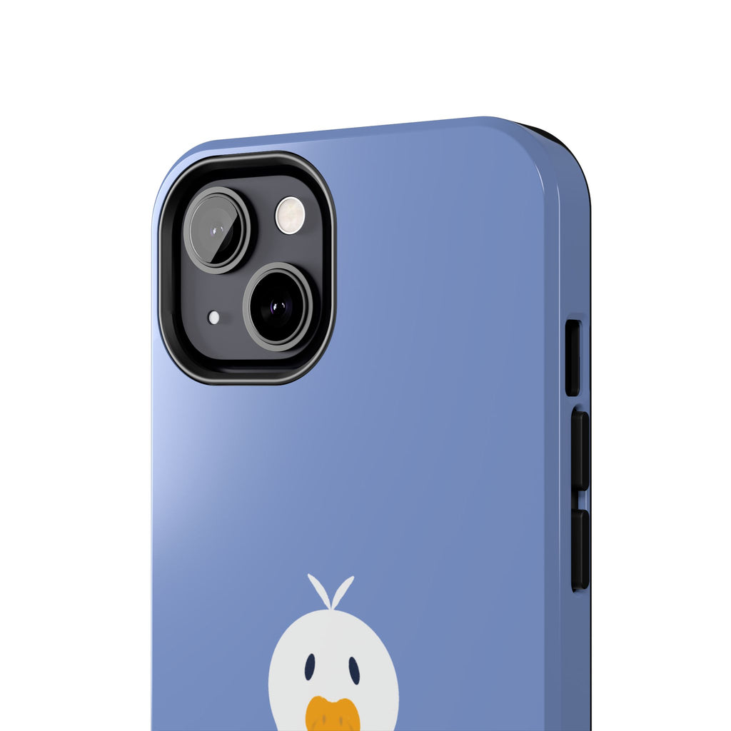 Goofy Goose Tough Phone Case — Cute Minimalist Duck Design on Blue