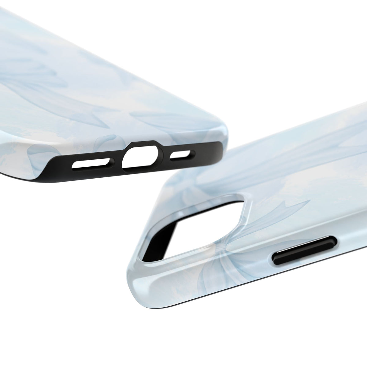 Pale Blue Bow Pattern Tough Phone Case