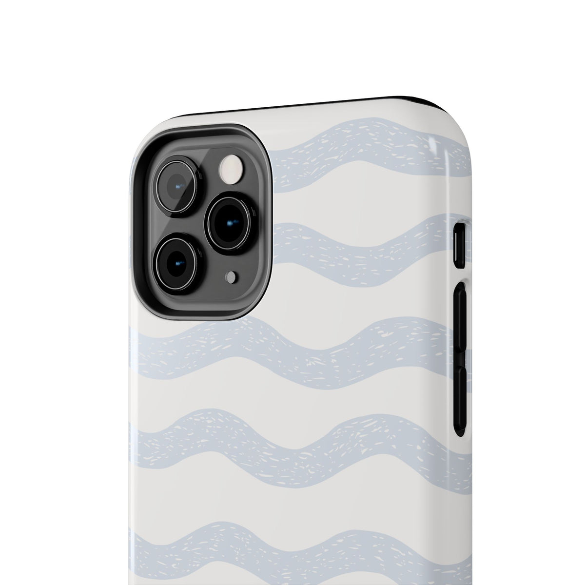 Tough Phone Case – Subtle Blue Wavy Stripes, Durable Protective Cover