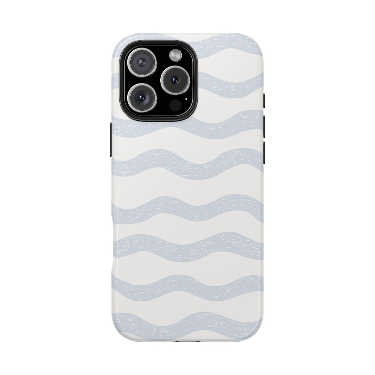 Tough Phone Case – Subtle Blue Wavy Stripes, Durable Protective Cover